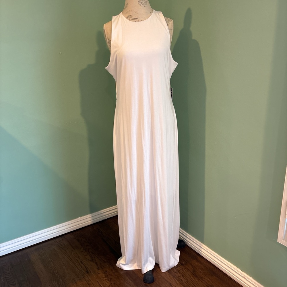 Express white maxi dress with back cutout